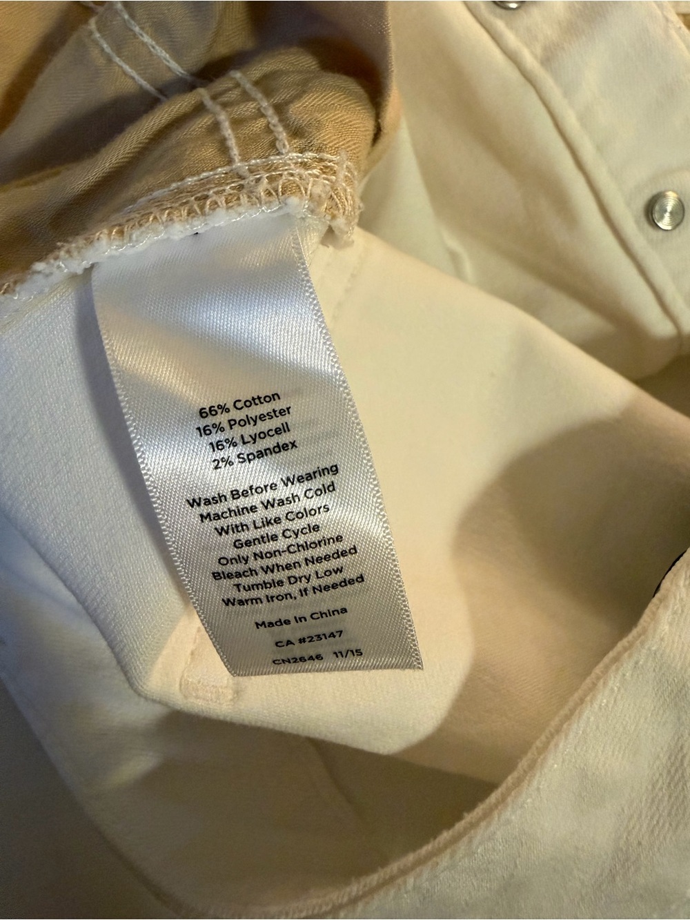 Talbots Cream Snap-Front Skirt - Picture 4 of 4